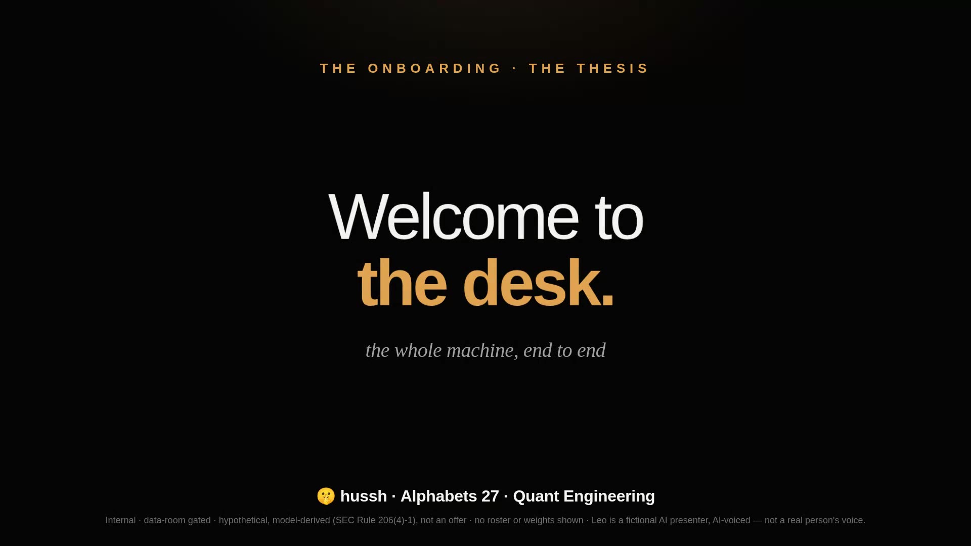 The Onboarding — the Aloha Machine, end to end
